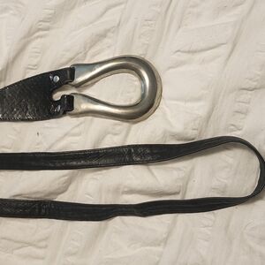 Cream Leather Belt Bag with Metal Hardware